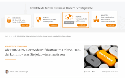 Ab 19.06.2026: Der Widerrufsbutton im Online-Handel kommt – was Sie jetzt wissen müssen